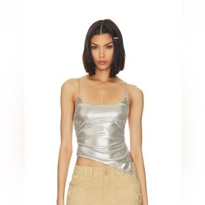 Superdown Lexie Metallic Halter Top